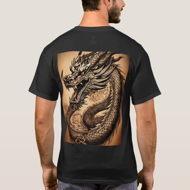 Titel: "Whimsical Watercolor Dragon T-Shirts" T Shirt (Baksida)