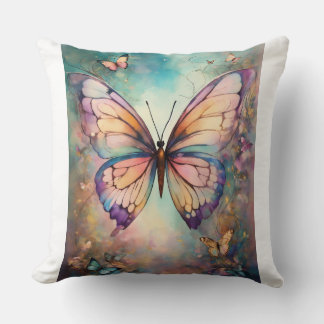 Titel: "Whispering Vingar: Hand Drawn Butterfly Dr Kudde