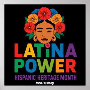 Titel: Women Latina Power Flowers Hispanic Month Poster