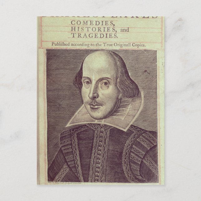 Titelblad för 'Mr. William Shakespeares Vykort (Framsida)