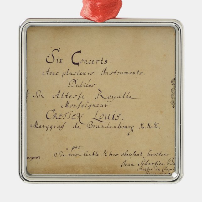 Titelsida av 'de Brandenburg konserterna Julgransprydnad Metall (Framsidan)
