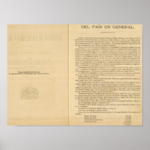 Titelsida av den Mexico kartboken 1874 Poster