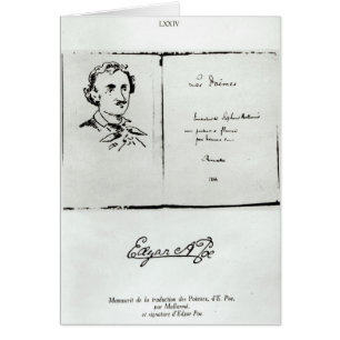 Titelsida av "Les Poemes" vid Edgar Allan Poe Hälsningskort