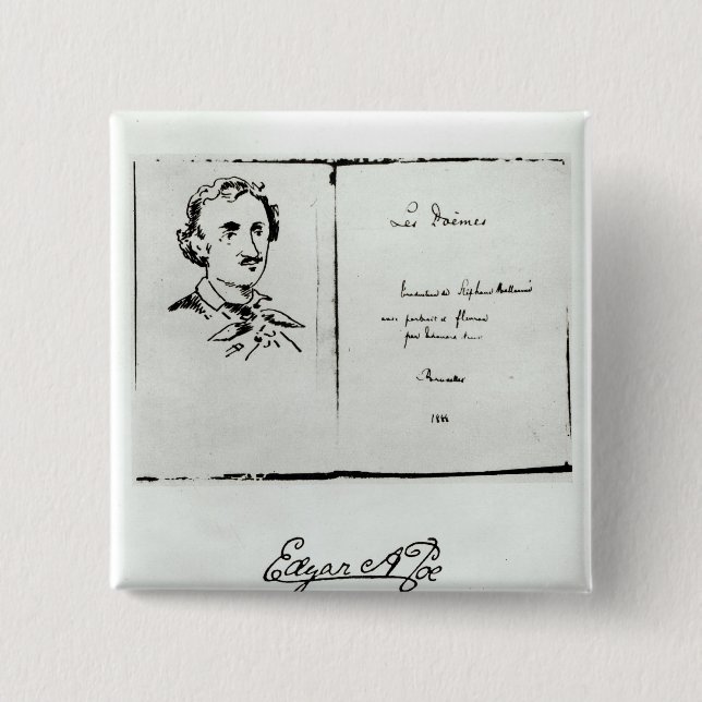 Titelsida av "Les Poemes" vid Edgar Allan Poe Knapp (Framsida)