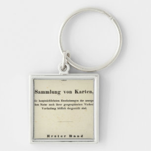 Titelsida Dr Heinrich Berghaus Fyrkantig Silverfärgad Nyckelring