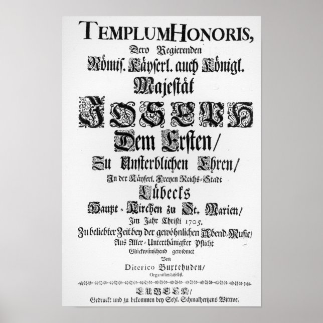 Titelsida för Abendmusik, 1705 Poster (Framsidan)