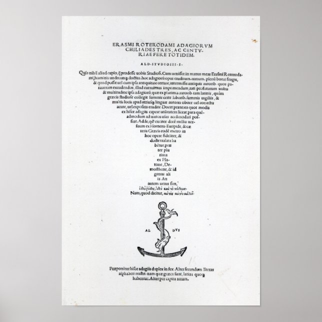 Titelsida för Adages of Erasmus Poster (Framsidan)