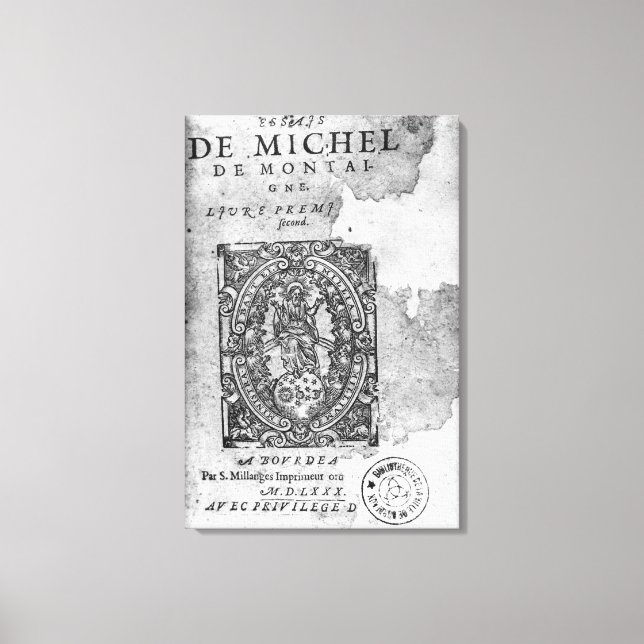 Titelsida för den första utgåvan av "Essais" Canvastryck (Framsida)