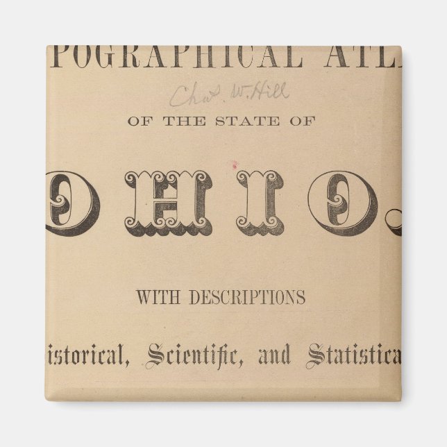 Titelsida för en topografisk atlas magnet (Framsidan)