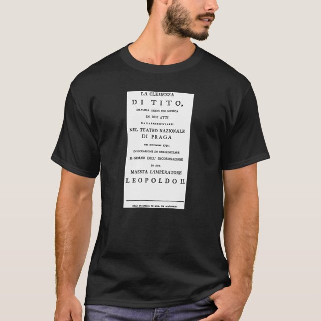 Titelsida för La Clemenza di Tito Libretto T Shirt (Framsida)