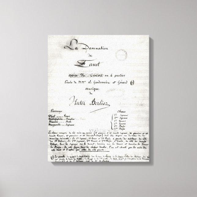 Titelsida för La Damnation de Faust Canvastryck (Framsida)