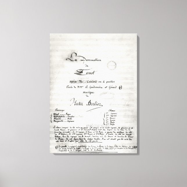 Titelsida för La Damnation de Faust Canvastryck (Framsida)