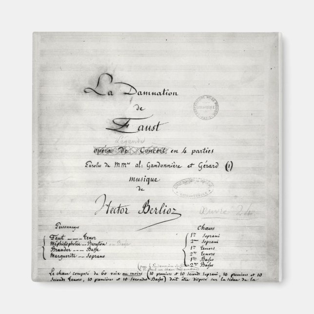 Titelsida för La Damnation de Faust Magnet (Framsidan)