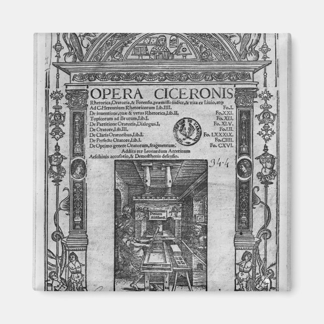 Titelsida för Opera Ciceronis, publicerad 1520 Magnet (Framsidan)