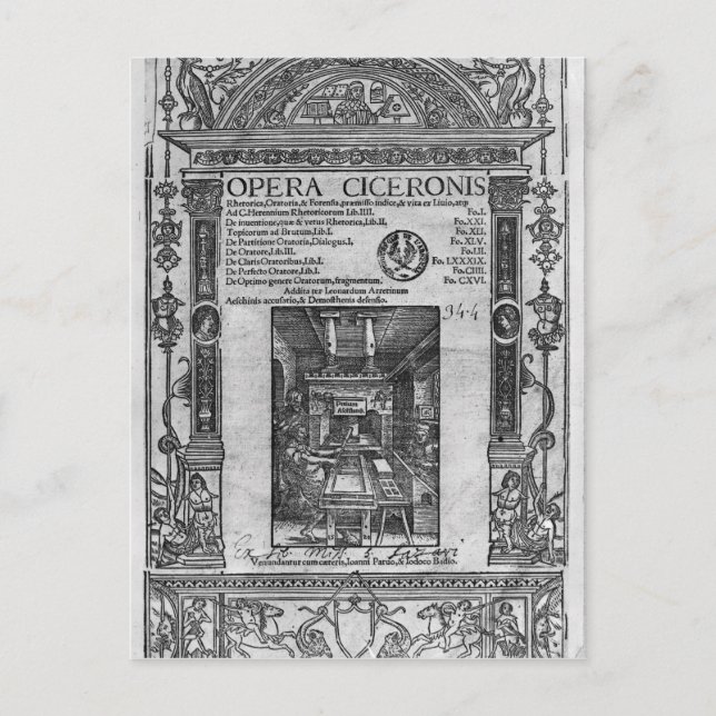 Titelsida för Opera Ciceronis, publicerad 1520 Vykort (Framsida)