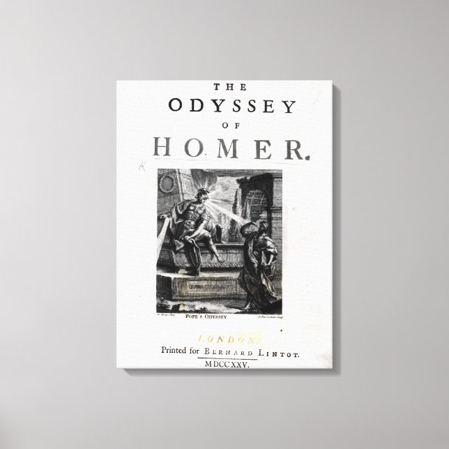 Titelsida för "The Odyssey" av Homer Canvastryck (Framsida)