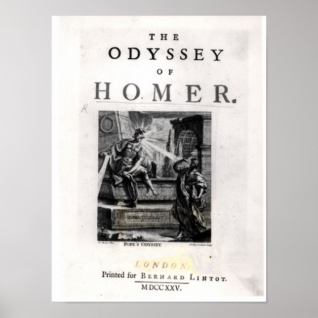 Titelsida för "The Odyssey" av Homer Poster (Framsidan)