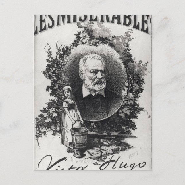 Titelsida, första utgåvan av "Les Miserables" Vykort (Framsida)