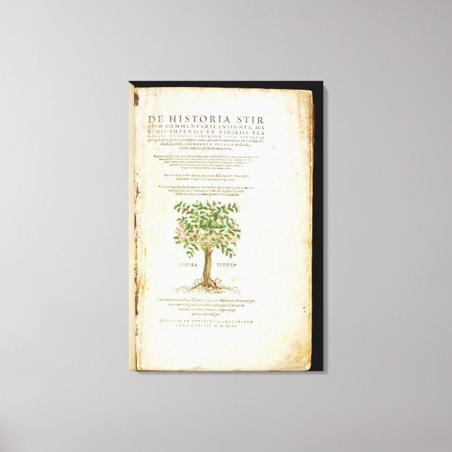 Titelsida från De Historia Stirpium Commentarii Canvastryck (Framsida)