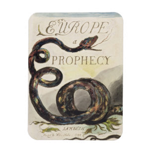 Titelsida från "Europa. En Prophecy", 1794 Magnet