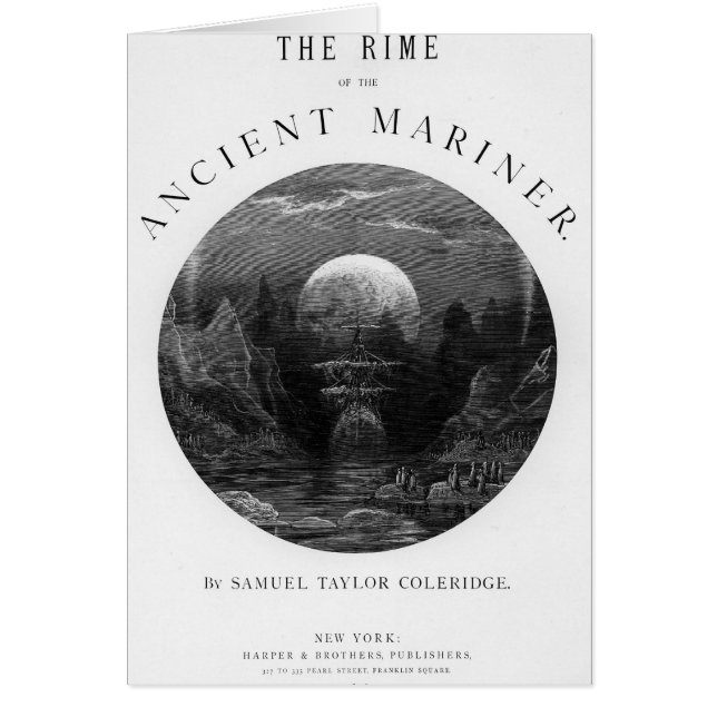 Titelsida från "The Rime of the Ancient Mariner" Hälsningskort (Framsidan)