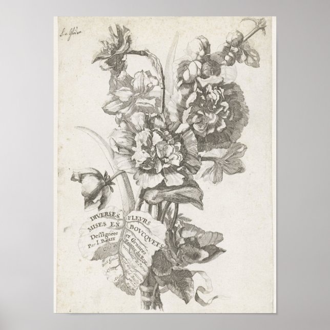 Titelsida med en Bouquet-peonies Poster (Framsidan)