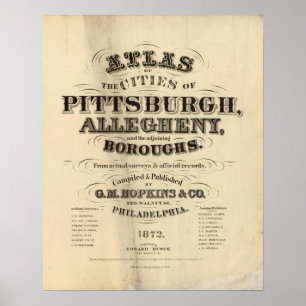 Titelsida Pittsburgh, Allegheny kartbok Poster