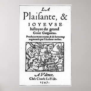 Titelsida till "Gargantua" av Francois Rabelais Poster