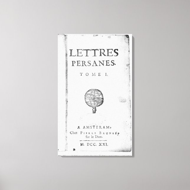 Titelsida till "Les letres Persanes" Canvastryck (Framsida)