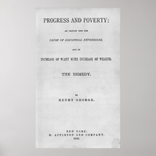 Titelsida till Progress and Fattigdom Poster
