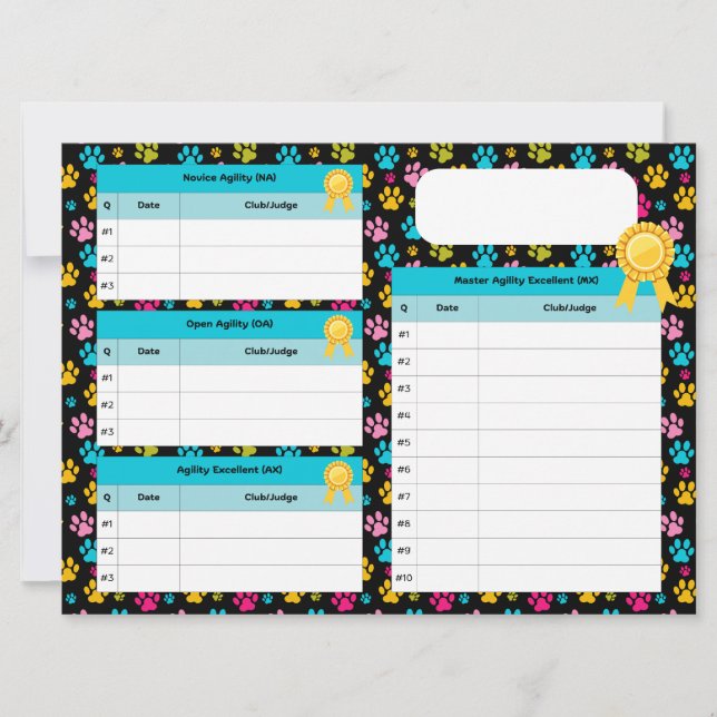 Titelspårningskort för AKC-standardhjälpmedel (Framsida)