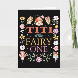 Titi Av Den Änglalika Ettårs Födelsedagsflicka Fam Kort