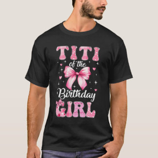 Titi Av Födelsedagsflicka Coquette Bow Matchande F T Shirt