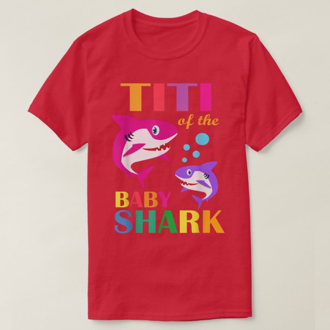 Titi på Baby-födelsedagshajen Titi Shark Mammor T Shirt (Design framsida)