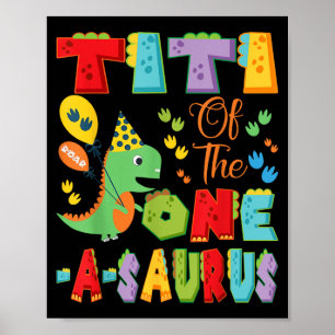 Titi på ettsaurus 1:a födelsedagspojken Dinosaur Poster
