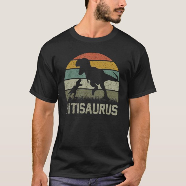 Titi Saurus t Rex Dinosaur Titisaurus Family Match Shirt (Framsida)