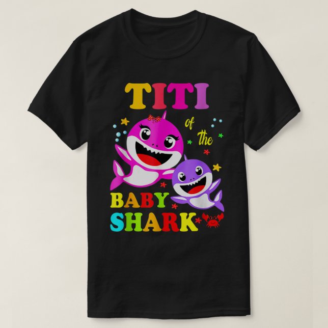 Titi Shark Titi Shark Family Mors dag T Shirt (Design framsida)