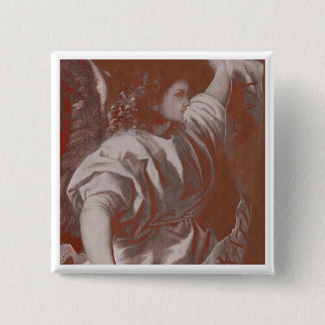 Titian Annunciation Angel med Banner Knapp (Framsida)