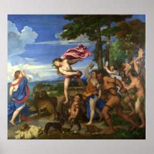 Titian Bacchus och Ariadne Poster