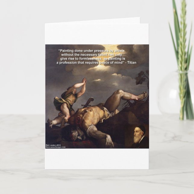Titian Quote & David/Goliath Painting Gifts Kort (Framsida)