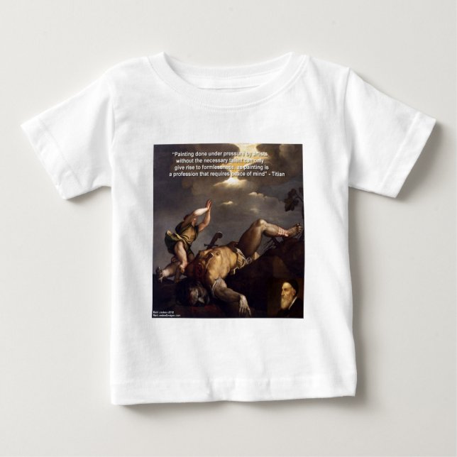 Titian Quote & David/Goliath Painting Gifts Tee (Framsida)