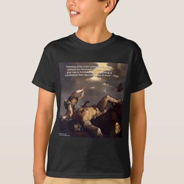 Titian Quote & David/Goliath Painting Gifts Tee (Framsida)