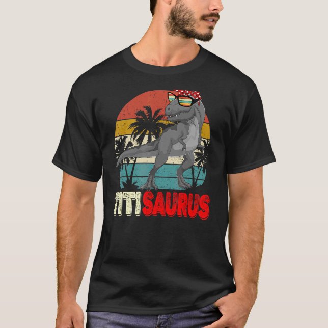 Titisaurus Rex Dinosaur Titi Saurus Mor Fami T Shirt (Framsida)