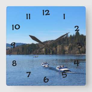 Titisee sjö i Schwarzwald Fyrkantig Klocka