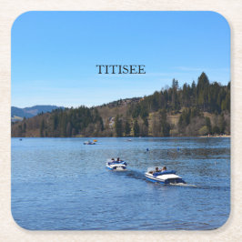 Titisee sjö i Schwarzwald      Underlägg Papper Kvadrat