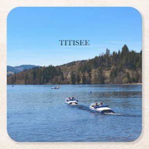Titisee sjö i Schwarzwald Underlägg Papper Kvadrat