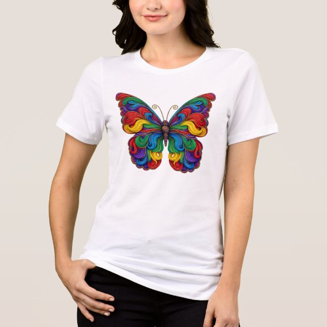 Title Colorful Quilling Butterfly T-Shirt  (Framsida)