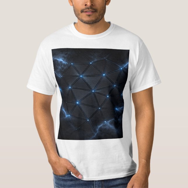 Title  Electric Neon Grid Men’s T-Shirt | Futurist (Framsida)