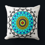 Title: Floral Mandala Throw Pillow Cyan Gold Kudde<br><div class="desc">Transform your living space with this vibrant Floral Mandala Throw Pillow. Featuring an intricate geometric design in vivid cyan and golden yellow,  this pillow adds a pop of bohemian charm and artistic energy to any sofa,  bed,  or armchair. Perfect for those who love Zen-inspired home decor and high-quality comfort.</div>