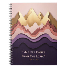 Title: Layered Mountain Sunrise Faith Journal - Pu Anteckningsbok